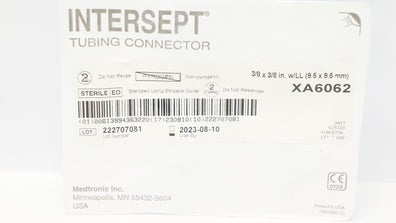Medtronic XA6062 Intersept Tubing Connector 3/8 x 3/8inch (x)